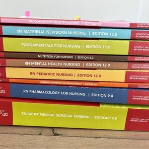 ATI Nursing Content Mastery Series Review Module Books for RN Set of 9